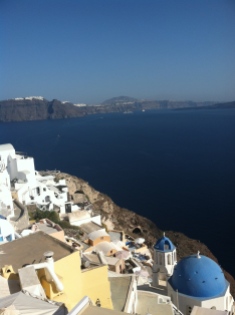 Fira in the distance on the Caldera's Edge